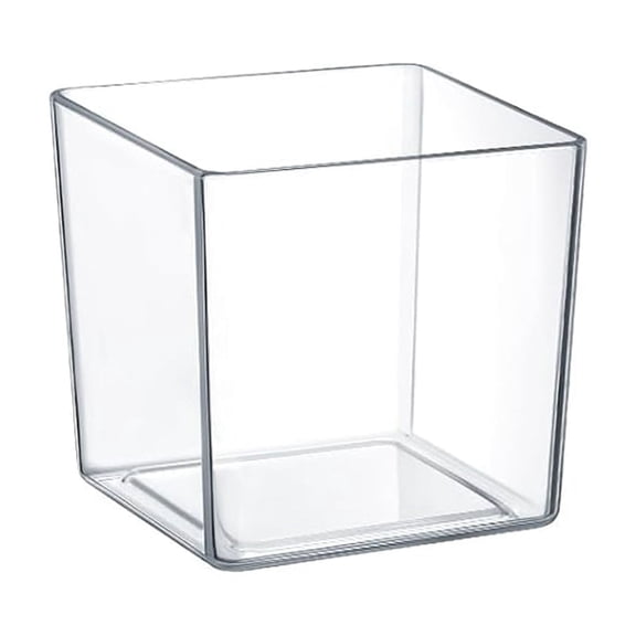 Storage Jar Kitchen Gadget Cube Shatterproof Plastic Floral Vase 1 Pack, 15 Inch Bar Supplies, Decorative Vessel for Wedding Centerpiece Living Room Dried Flower Arrangement
