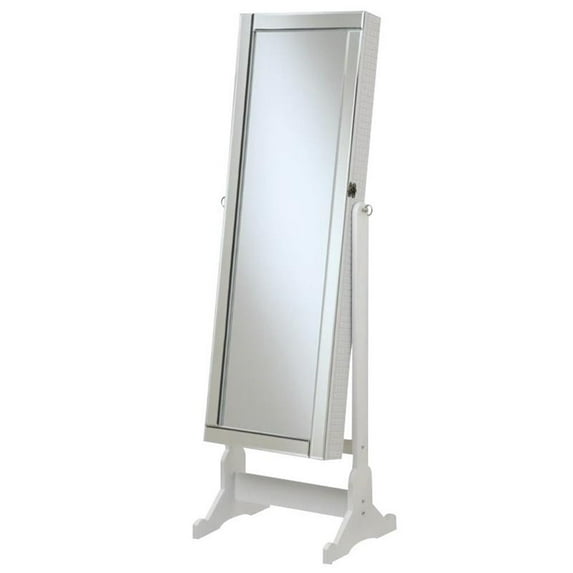 Storage Jewelry Cheval Mirror White