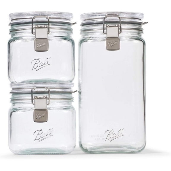 Storage Latch Jars, 3-Pack