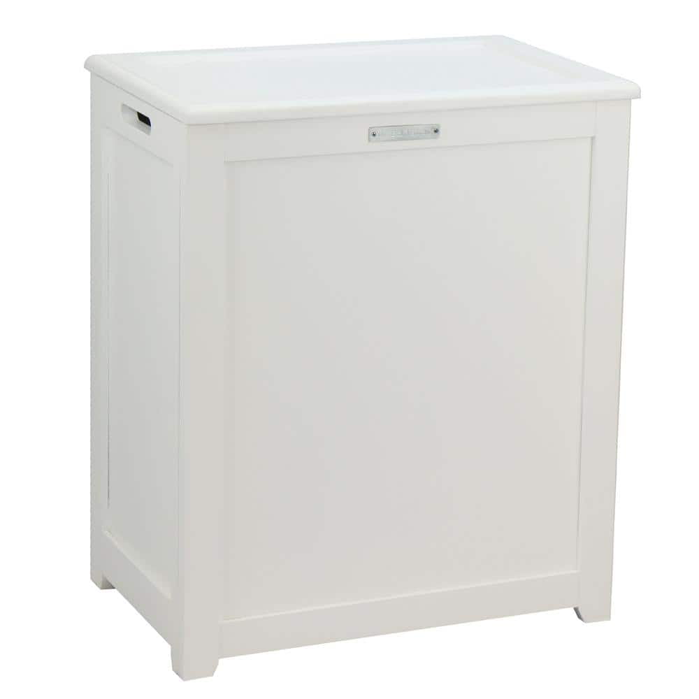 White Rectangular MDF Laundry Hamper with Lid