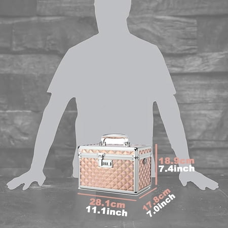 Storage Lock Box with Combination Lock, Lockable Medicine Storage Box, Empty First Aid Box, Security Lock Box, Multipurpose Locking Box for Home and Outdoor Use (Champagne, Medium)