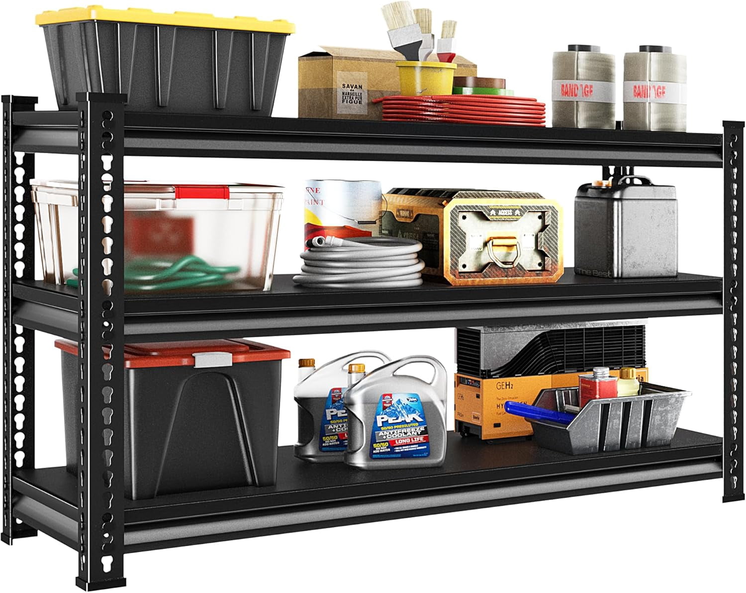Storage Metal Garage Shelving Heavy Duty，1530lbs Loads Garage Shelves ...