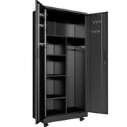 Storage Metal Steel Rolling Locker Cabinet Lockable Doors Freestanding Wardrobe