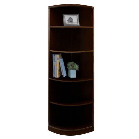 Safco Products Mayline Sorrento Quarter Round Bookcase, 5 Shelf
