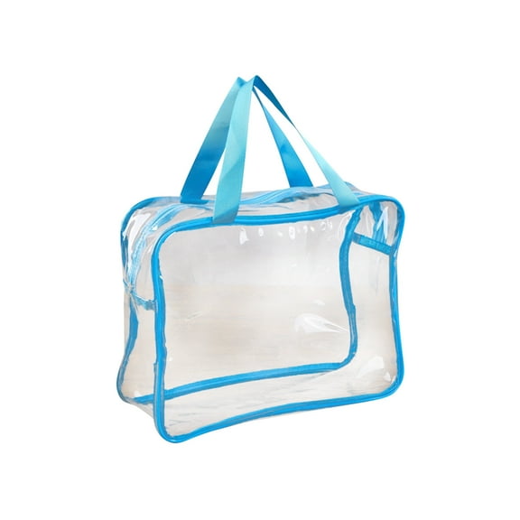 Storage and Organization Toy Storage Bags Large PVC Reusable Board Game Storage Containers Clear Zipper Pouches Waterproof Travel Organizer Bags For Building Block, Puzzle, Kids Books Blue