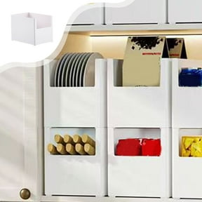 Storage Organizer Bins with Handles - Plastic Basket Container for Kitchen Cabinet Drawer Bathroom Countertop Organization, Snack Holder for Pantry Shelf, Toiletry Storage Box for Home, Set of 1