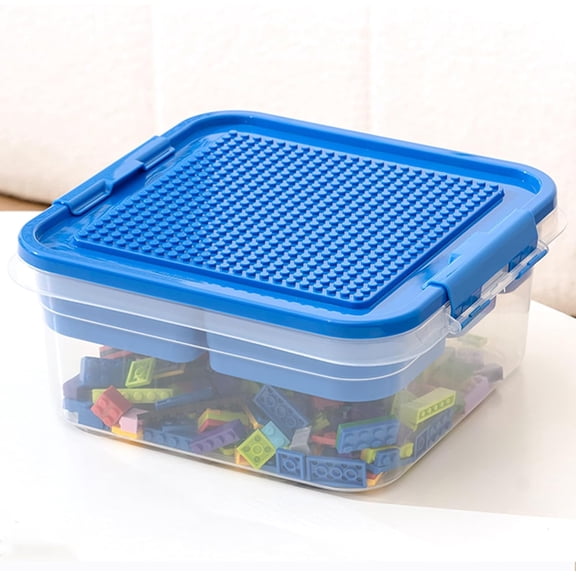 Storage Organizer Bins for Lego Building Blocks Storage with Building Baseplate Lid Storage Containers for Building Brick Storage Plastic Stackable Organizer Bin