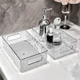 thumbnail image 1 of Storage Organizer Box, Bathroom Cosmetic Organizer, Plastic Desktop Storage Basket with Handle, Non-Slip Base, Multi-Use, 1 Count, 1 of 6