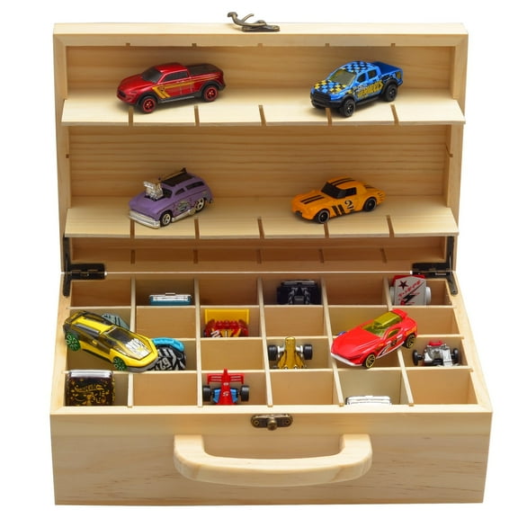 Storage Organizer Display Case for Solid Pine Case for HOT WHEELS 24-Car Pack Matchbox Cars Case Storage Organizer Display Case for Solid Pine Case for Hot Wheels 24-Car Pack Matchbox Cars Case