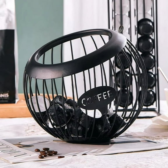 Storage Organizer Metal Coffee Pods Storage Basket Organizer Capacity Container for K-Cups Versatile Coffee Pods Holder