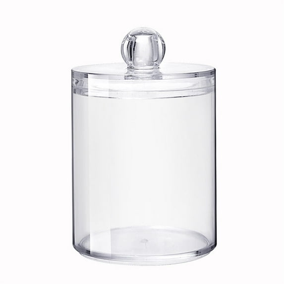 Storage Organizer for Desk with Transparent Round Acrylic Container - Clear Cover for Desktop Storage and Display