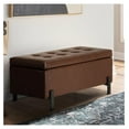 thumbnail image 1 of Storage Ottoman 40" Wide, Faux Leather Ottoman with Legs, Rectangular Storage Bench for Living Room, Bedroom, Entryway - Brown Footrest, Seat & Organizer, 1 of 5
