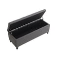 thumbnail image 1 of Storage Ottoman,Bedroom Benches for Foot of Bed,with Safety Close Hinge and Solid Wood Legs,47.5", Living Room, Entryway, Hallway (Linen, Dark Grey), 1 of 7