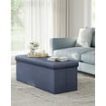 thumbnail image 1 of SONGMICS Storage Ottoman Bench, 15 x 43 x 15 Inches, Ottoman with Storage, End of Bed Bench, for Living Room, Bedroom, Misty Blue, 1 of 6
