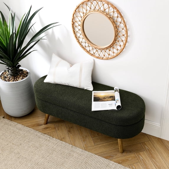 Storage Ottoman Bench End of Bed for Bedroom,Upholstered Entryway Shoe Seat Bench with Storage, Modern Cute Padded Blanket Chest Stool Foot Rest for Living Room, Window Seating