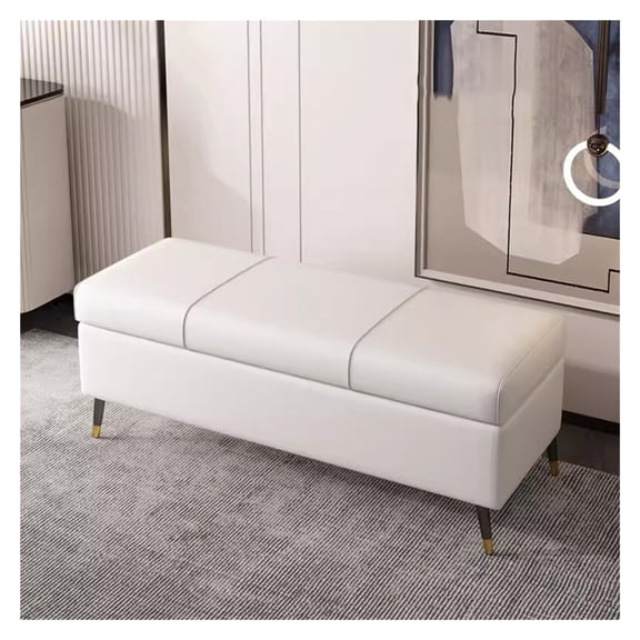 Storage Ottoman Bench Fabric Upholstered Foot Stool for Living Room,Entryway Rectangular Storage Trunk for Toys,End of Bed Bench with Seating