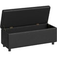 thumbnail image 1 of Storage Ottoman Bench, Ottoman Foot Rest, Mid-Century Modern, Synthetic Leather with Stitching, Dual Safety Hinges, 680 LBS Load, End of Bed Bench for Bedroom, Living Room, Entryway, 1 of 7