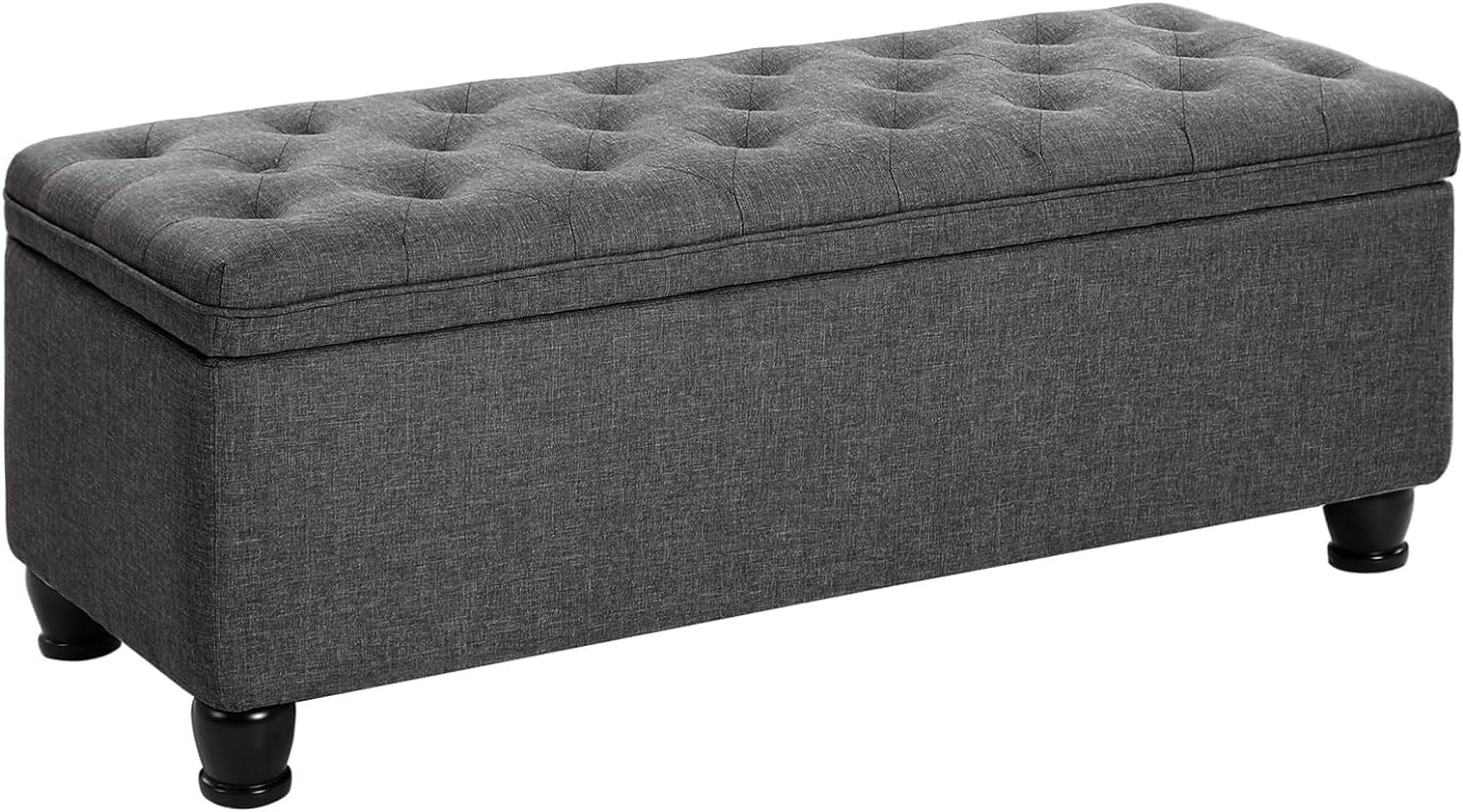 Storage Ottoman, Storage Bench, Tufted Entryway Bedroom Bench, 17.7 X