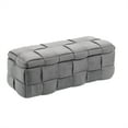 thumbnail image 1 of Storage Ottoman Bench, Tufted Upholstered Storage Bench With Safety Hinge, End Of Bed Bench, Entryway Padded Footstool For Living Room Bedroom, 1 of 9