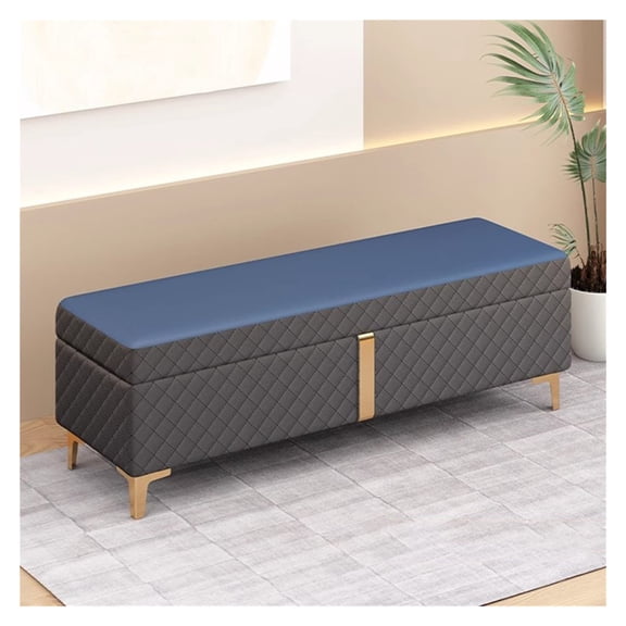 Storage Ottoman Bench Upholstered End of Bed Ottoman Bench with Storage and Seating,Mid-Century Dining Table Bench Long Shoe Bench for Entryway
