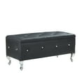 thumbnail image 1 of Storage Ottoman Bench, Upholstered Ottoman With Crystal Button, Rectangular Flip Top Foot Rest End Of Bed Bench For Bedroom Living Room Hallway, 1 of 7