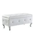 thumbnail image 1 of Storage Ottoman Bench, Upholstered Ottoman With Crystal Button, Rectangular Flip Top Foot Rest End Of Bed Bench For Bedroom Living Room Hallway, 1 of 7