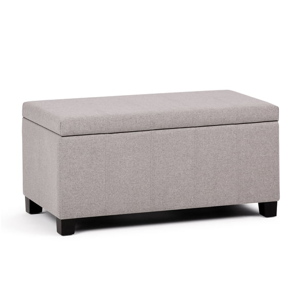 Storage Ottoman Bench with Lifting Lid, Cloud Gray Fabric Upholstery, Multi-Functional Seating and Storage Solution for Living Room, Bedroom