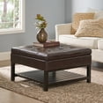 thumbnail image 1 of Storage Ottoman Coffee Table,Square Ottoman with Storage and Bottom Rack, Tufted Upholstered Ottomans Coffee Table for Living Room, 1 of 9