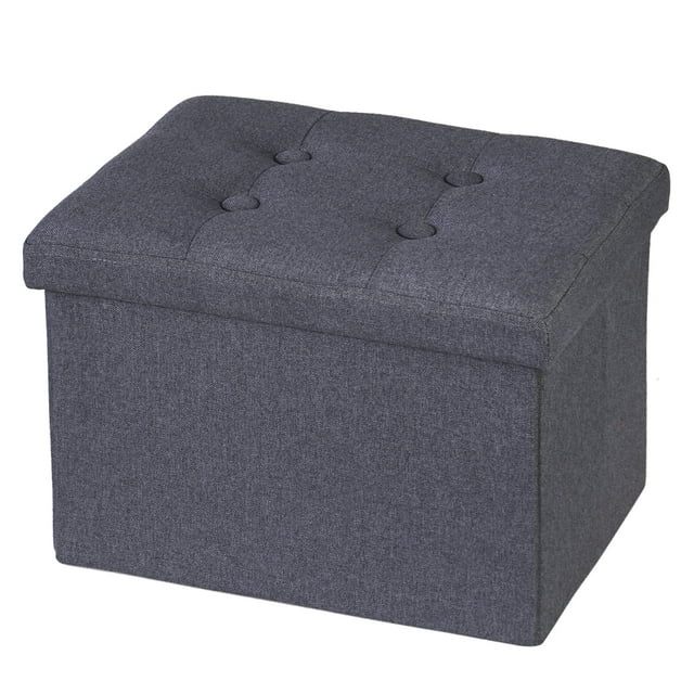 Small Footstool Storage Ottoman Cube Collapsible & Foldable Foot Rest
