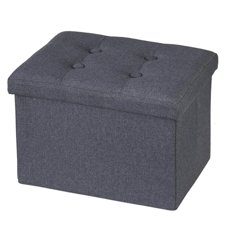  ALASDO Storage Ottoman Folding Rectangle Cube Coffee Table  Multipurpose Foot Rest Short Children Sofa Stool Linen Fabric Ottomans  Bench Foot Rest for Bedroom L17W13H13inches(Grey) : Home & Kitchen