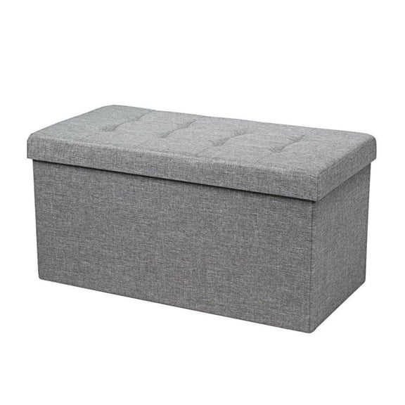 Storage Ottoman Footrest, 31.5 Inch Foldable Ottoman with Removable Bin - Living Room Bedroom Furniture