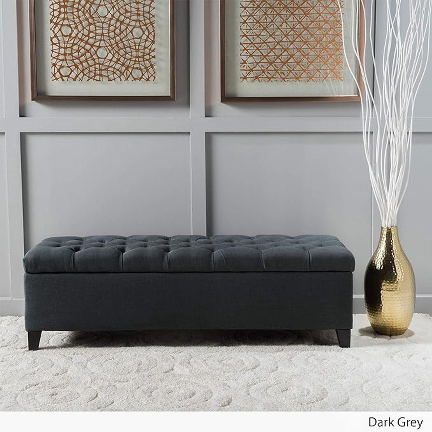 Storage Ottoman, Multipurpose Accent Ottoman for Living Room Bedroom Entryway