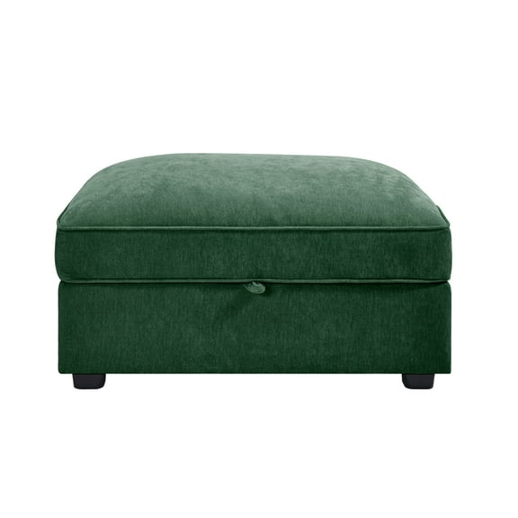 Storage Ottoman Sofa with Chenille Fabric & Hidden Drawers - Space-Saving Design for Modern/Nordic Living Rooms (Green, Multiple Seat Sizes)