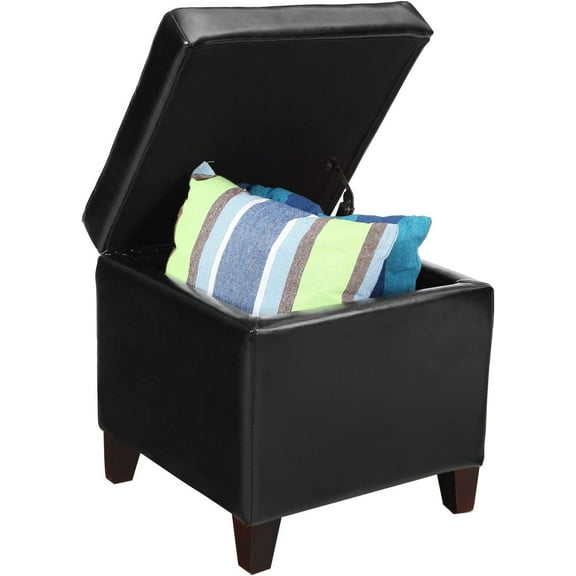 Storage Ottoman with Square Cube Design,18 Inch Ottoman with Storage for Living Room, Large Load Capacity Footstools and Ottomans Small Foot Rest with Legs