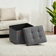 thumbnail image 1 of SONGMICS Storage Ottoman Storage Bench Footstool Folding Cube Footrest 286 lb Capacity for Entryway Living Room Bedroom Home Office Dark Gray, 1 of 7