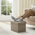 thumbnail image 1 of SONGMICS Storage Ottoman Storage Bench Footstool Folding Cube Footrest 286 lb Capacity for Entryway Living Room Bedroom Home Office Light Taupe, 1 of 5