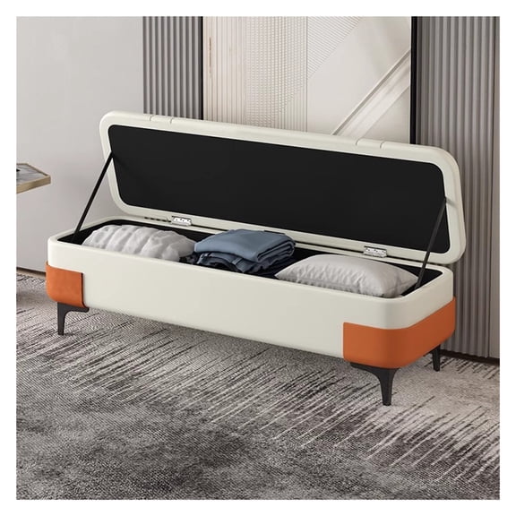 Storage Ottoman Upholstered Storage Bench with Lift Top,Rectangular Extra Long Storage Bench for Entryway,End of Bed Bench Large Foot Stool Ottomans