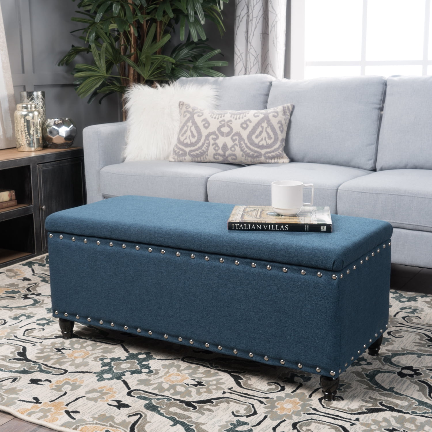 Storage Ottoman Versatile Fabric Ottoman with Hidden Compartment