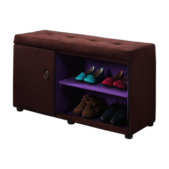 Storage Ottoman with Metal Pull Handle | Front-Opening Design for Easy Access | Simplify Your Storage Process
