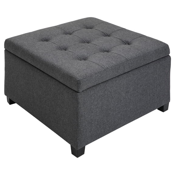 Storage Ottoman with Secure Lid Hinge / Prevents Injury in Home Use