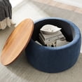 thumbnail image 1 of Seizeen Ottoman with Storage, 2-IN-1 Round Ottoman & Side Table with Removable Tray, Living Room Bedroom Entryway Storage Furniture, Nevy, 1 of 9