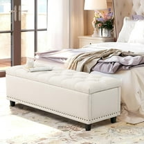 Storage Ottoman with Upholstered, Storage for Bedroom & Living Room