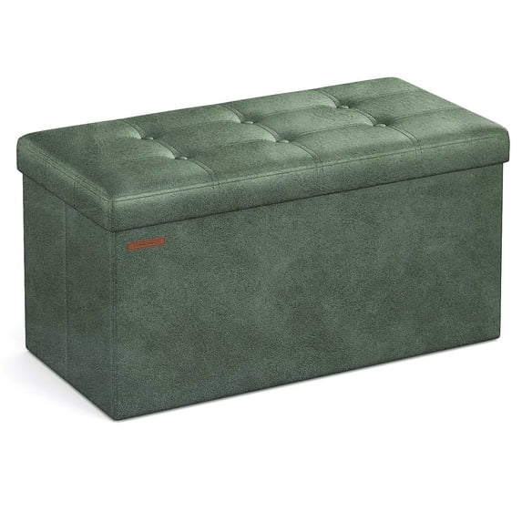 SONGMICS 30" Storage Ottoman Bench, Ottoman with Storage, Leather Storage Bench, Hold up to 660lb for Living Room