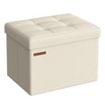 thumbnail image 1 of SONGMICS Small Folding Storage Ottoman Bench, Ottoman with Storage, Foot Rest Stool, 286 lb Capacity, Cream White, 1 of 6