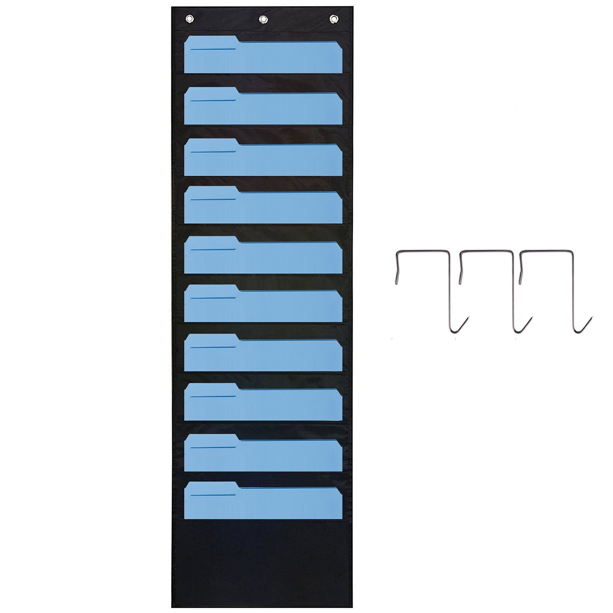 10Pocket Wall Hanging Storage Chart with Overdoor HangersFile