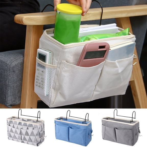 Storage Pouch, Bedside Caddy/Bedside Storage Bag Hanging Organizer for Bunk and Hospital Beds,Dorm Rooms Bed Rails,Can be Placed Glasses,Books,Mobile Phones,Keys