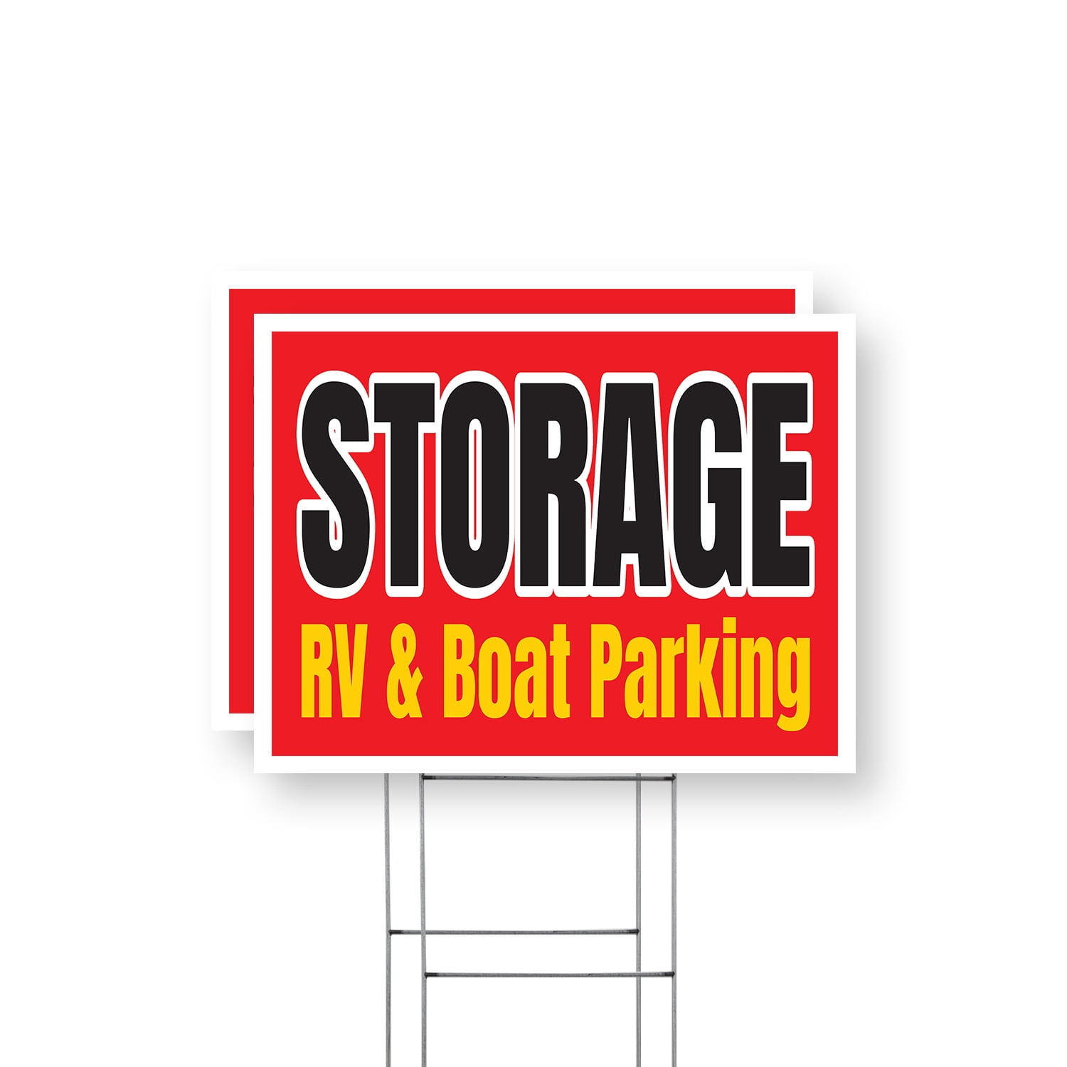Storage RV & Boat Parking Yard Sign 2 Pack of 18 Inch x 24 Inch Double ...