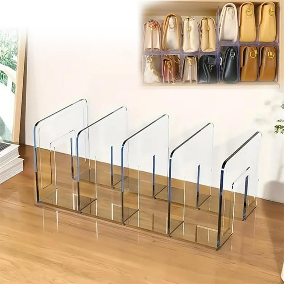 Storage Rack*1 1 Clear Closet Bag Storage Dividers Rack Detachable Cupboard Shelf Acrylic Dividers for Shelves Practical Book Dividers Suitable for Closet Bathroom Organizer Stora