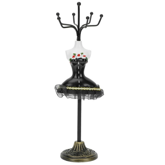 IMIKEYA Women Jewelry Stand Black Resin 1Set 9.4x3.1in