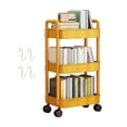 thumbnail image 1 of Storage Rack 4-Tier Rolling Cart with Wheels Sturdy Construction Large Capacity Strong Load-bearing Mobile Rack Trolley Bookshelf, 1 of 10